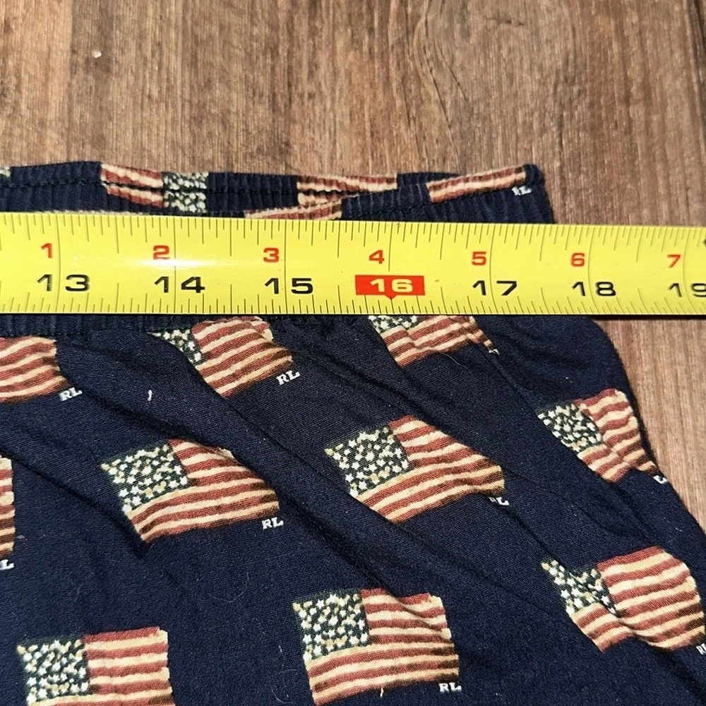 Polo Ralph Lauren Pajama Pants Men's Blue Patriot USA Flags Sleep Cotton sz LG‎